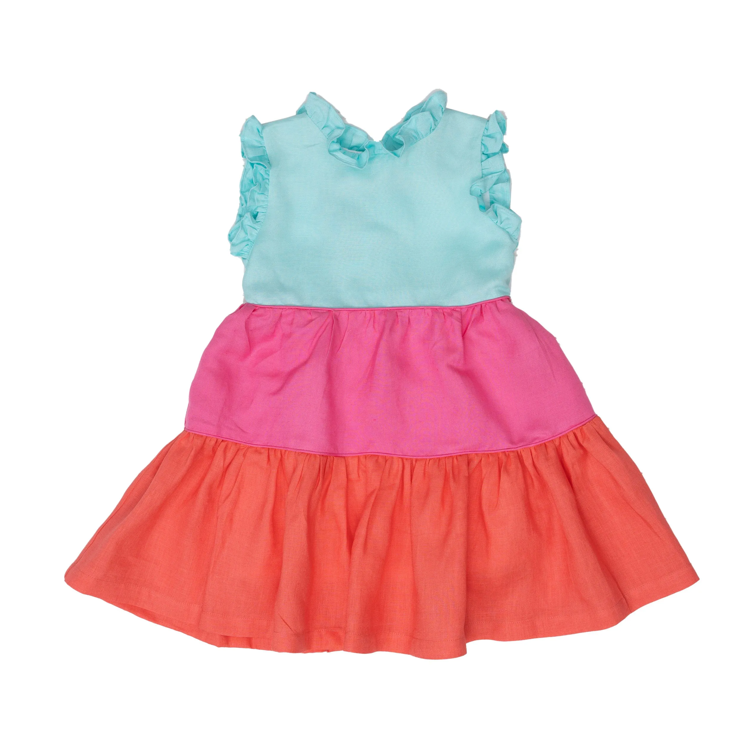 Linda Bright Tropics Tiered Dress