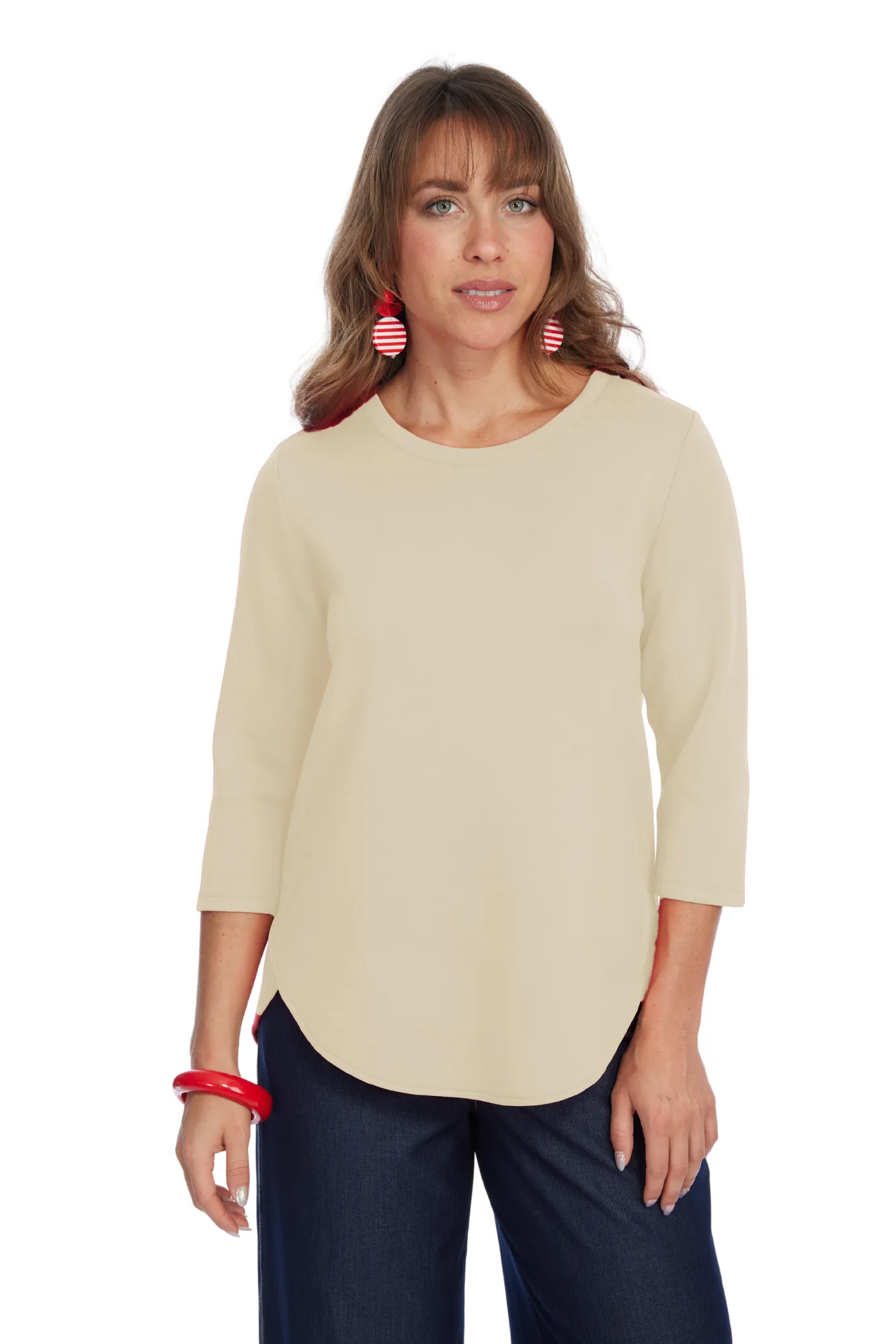 LIOR ZOFI Top Women's 3/4 Ponte Knit Top