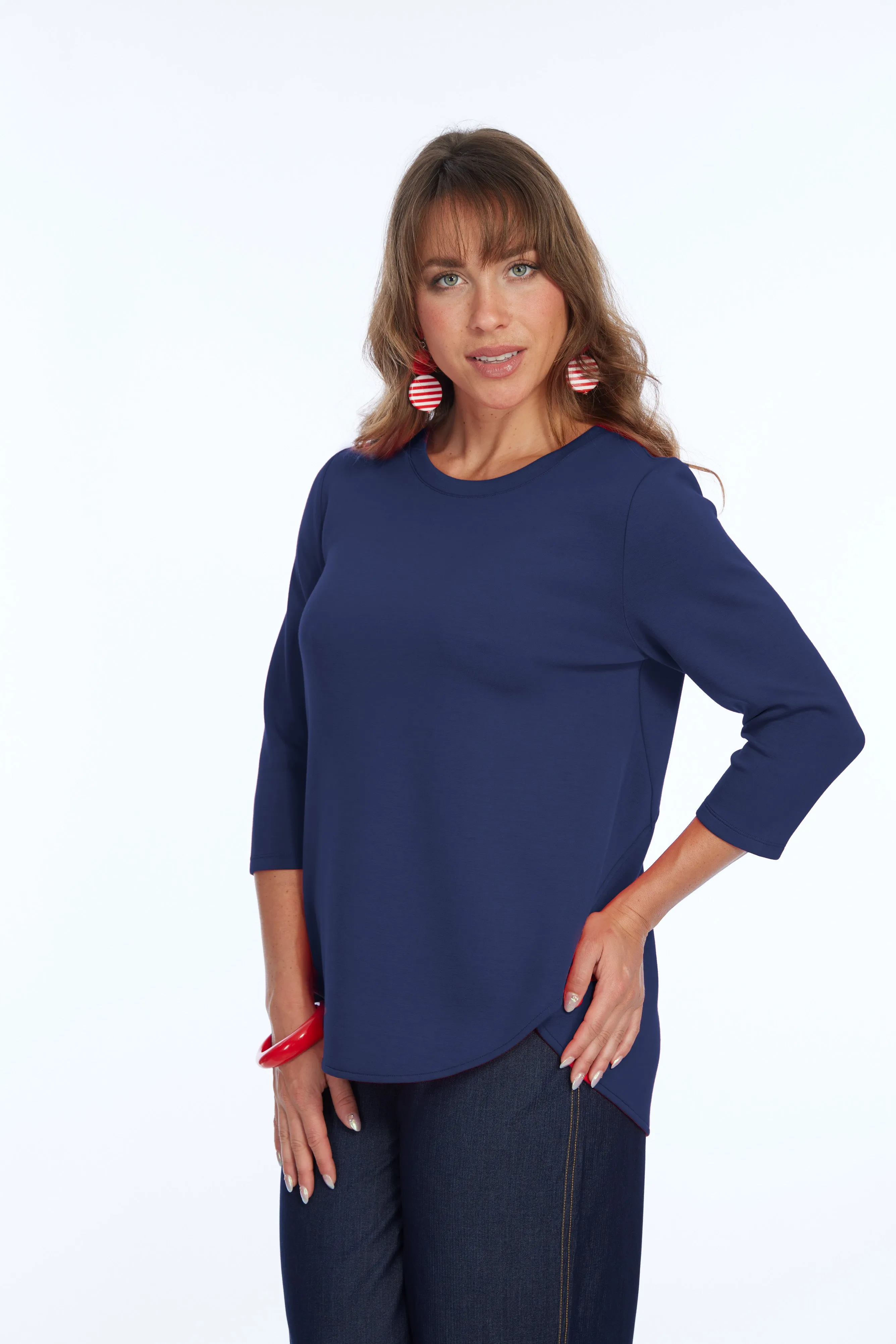 LIOR ZOFI Top Women's 3/4 Ponte Knit Top