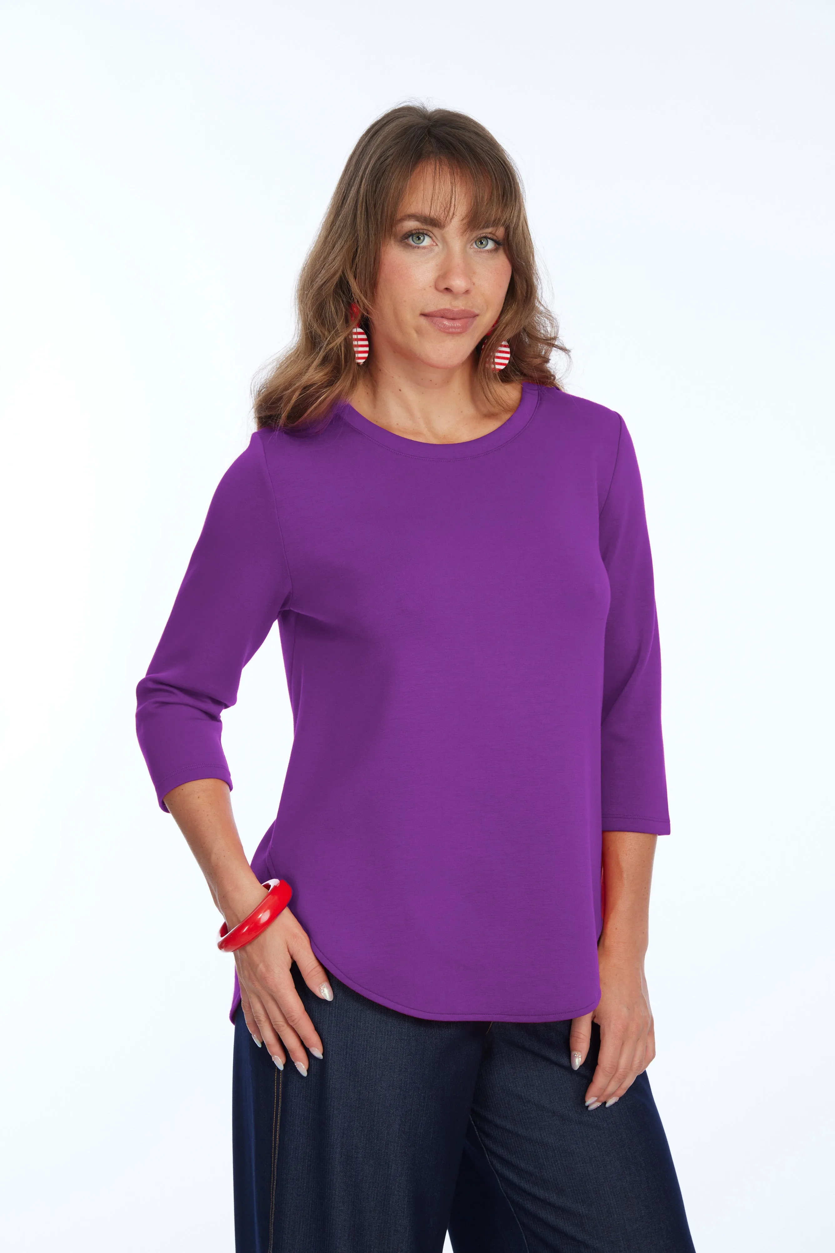 LIOR ZOFI Top Women's 3/4 Ponte Knit Top