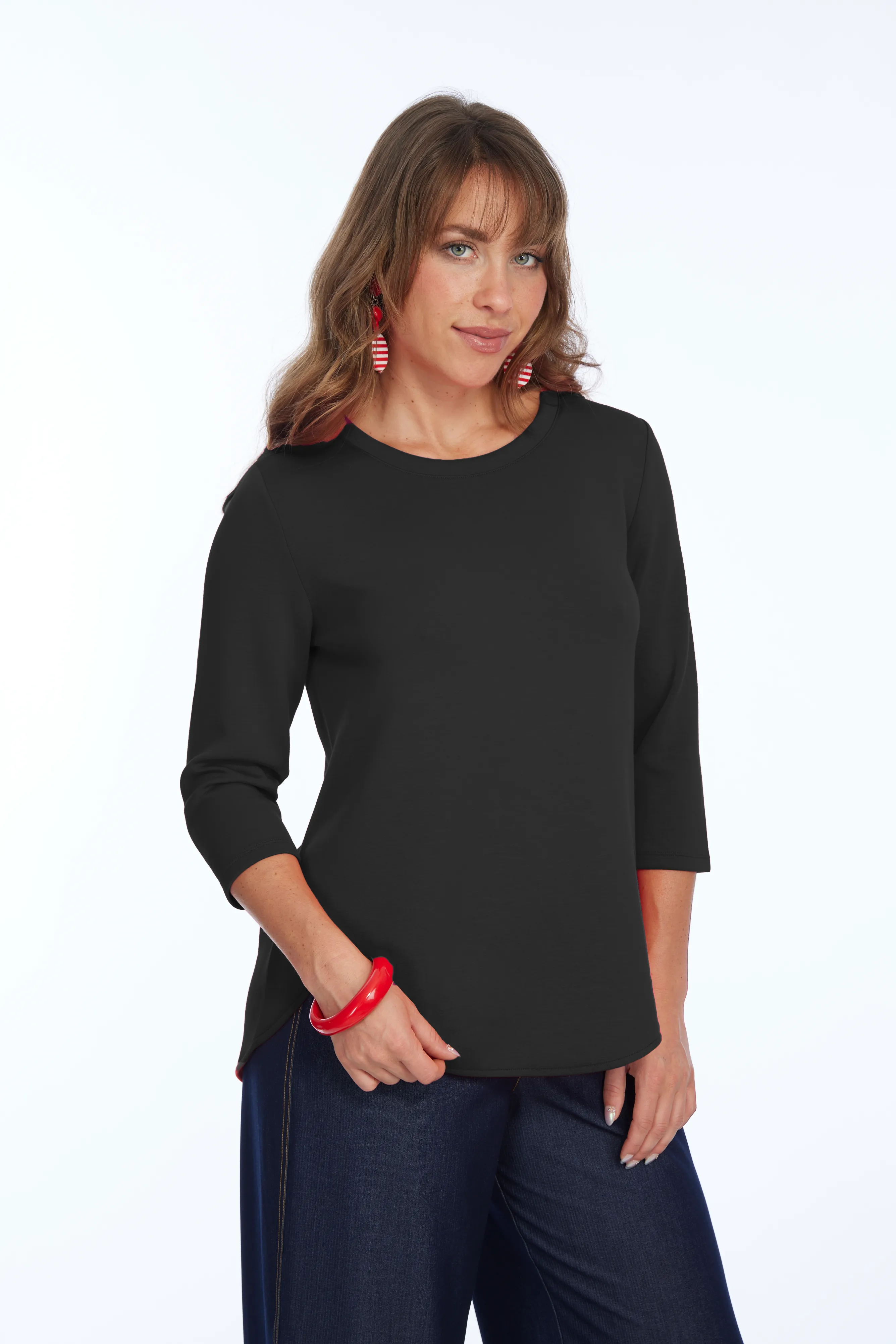 LIOR ZOFI Top Women's 3/4 Ponte Knit Top