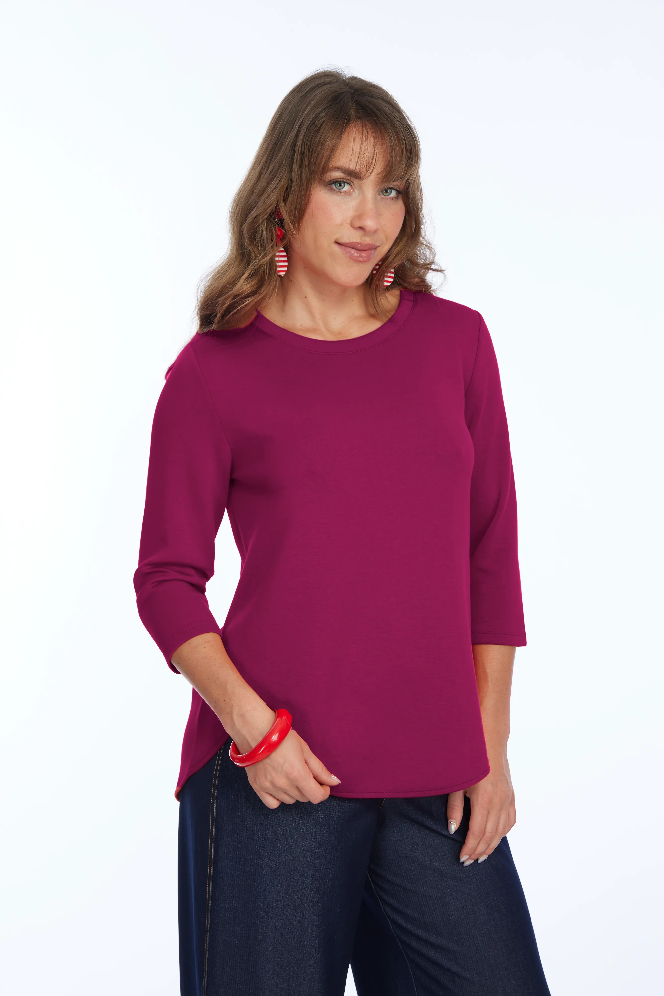 LIOR ZOFI Top Women's 3/4 Ponte Knit Top