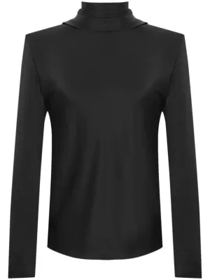 long-sleeve draped top