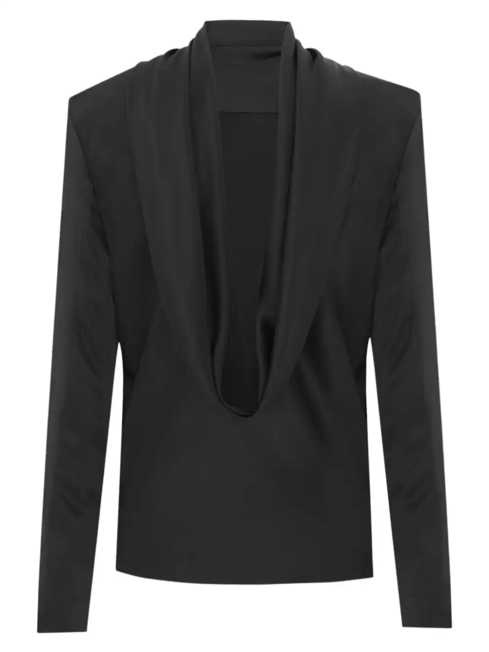 long-sleeve draped top