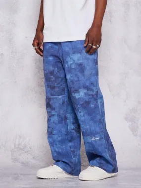 Loose Fit Baggy Jeans With All Over Print