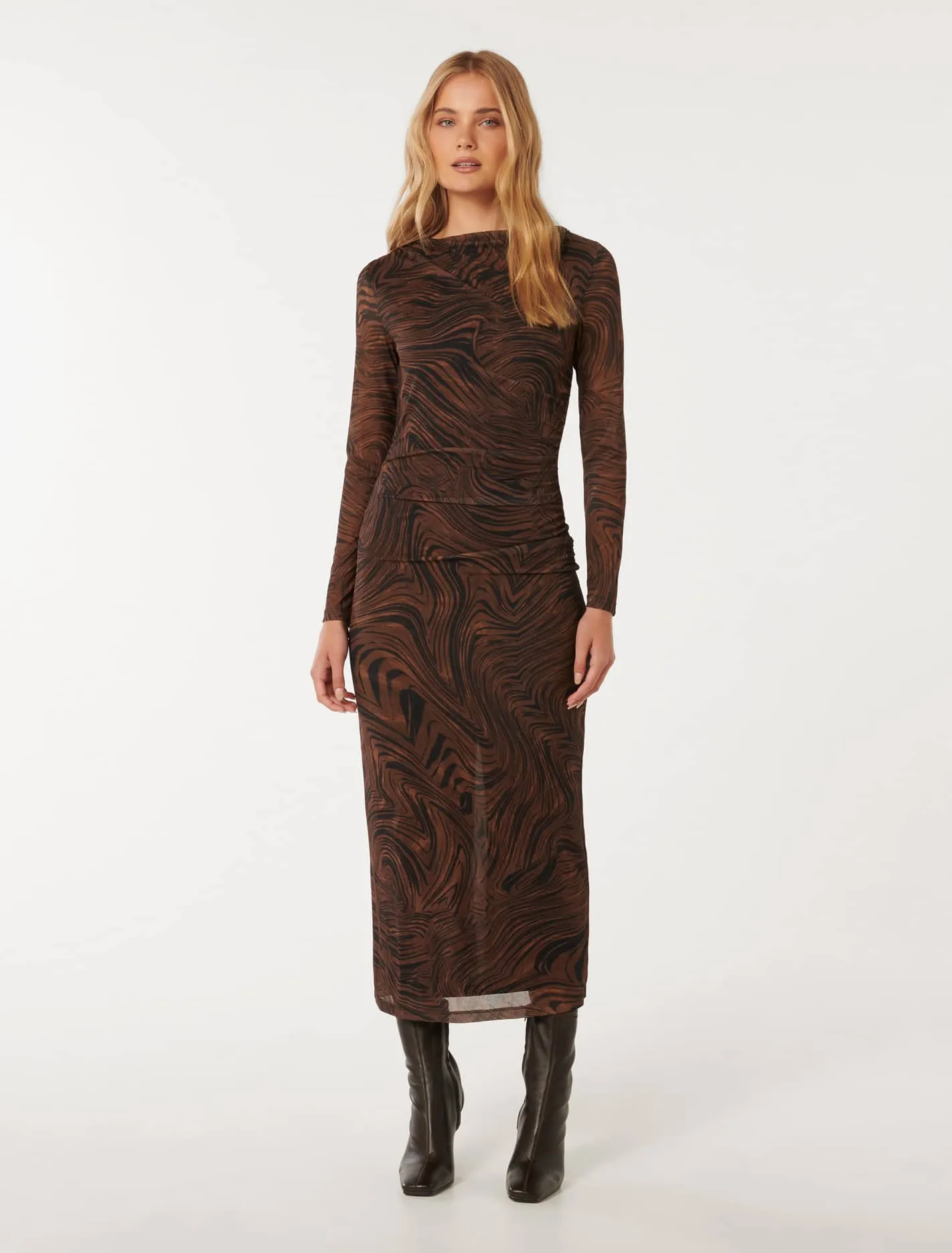 Loretta Ruched Side Midi Dress