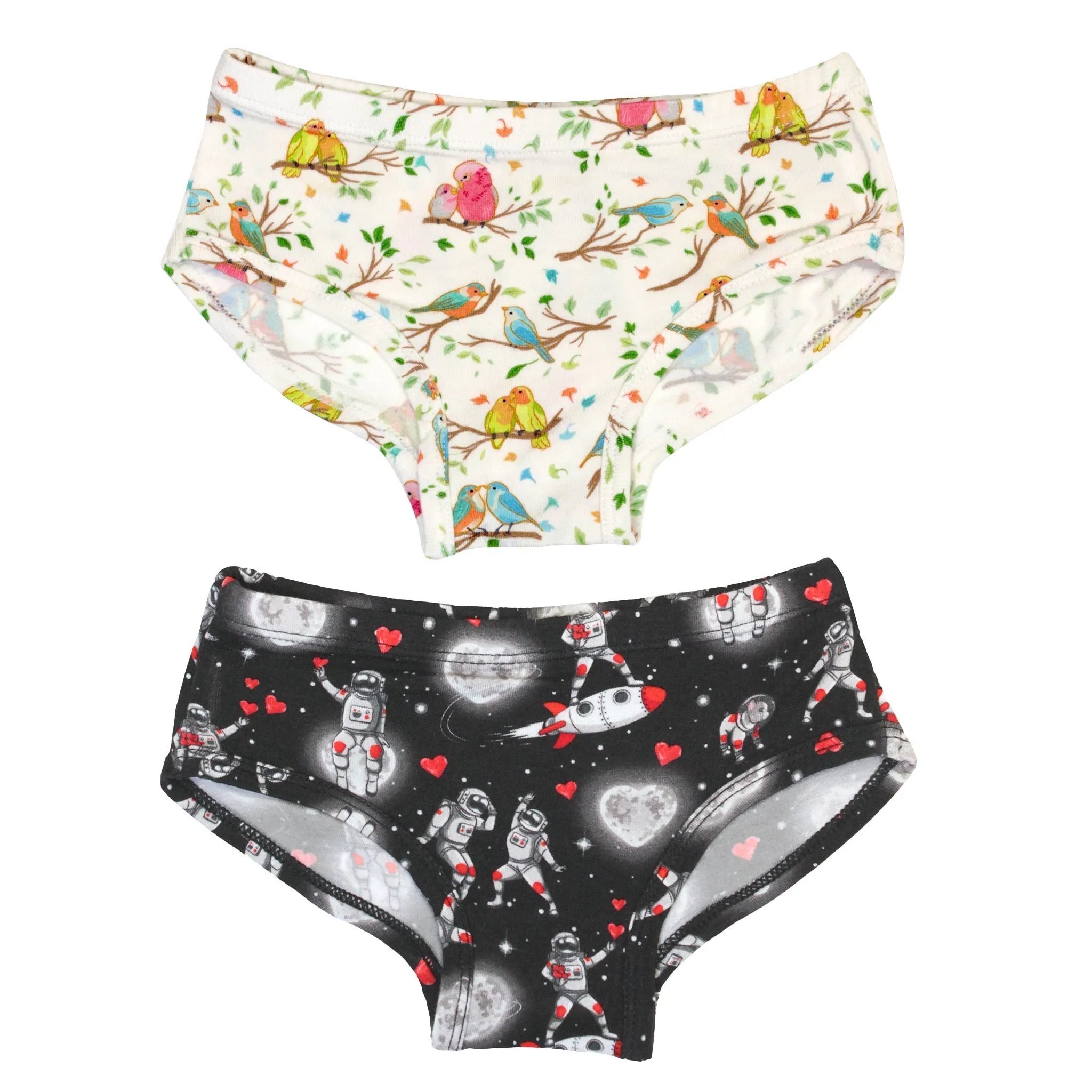 Love Birdees/Space Hearts Girls Underwear Set of 2