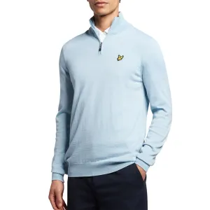 Lyle & Scott Core 1/4 Zip Merino Mix - Blue Shore