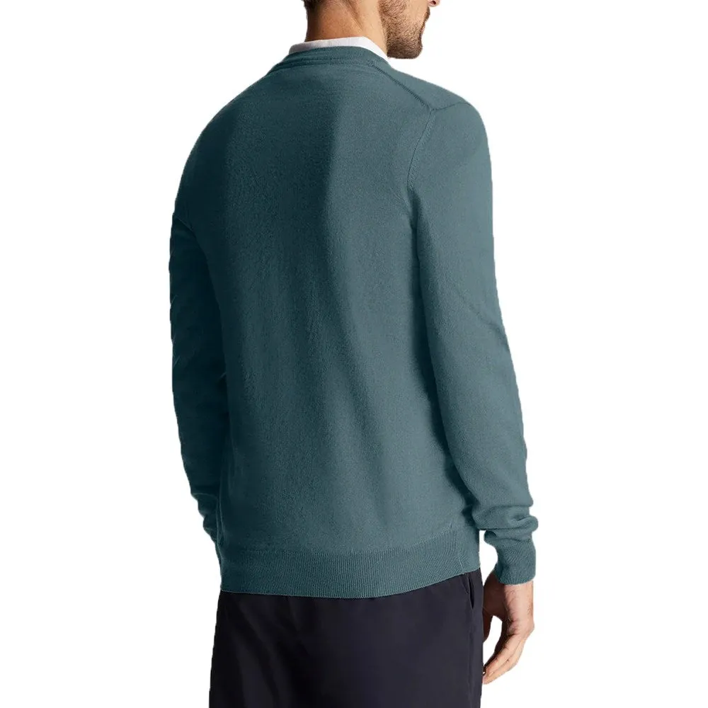 Lyle & Scott Golf Merino Blend V Neck Pullover - Iron Blue