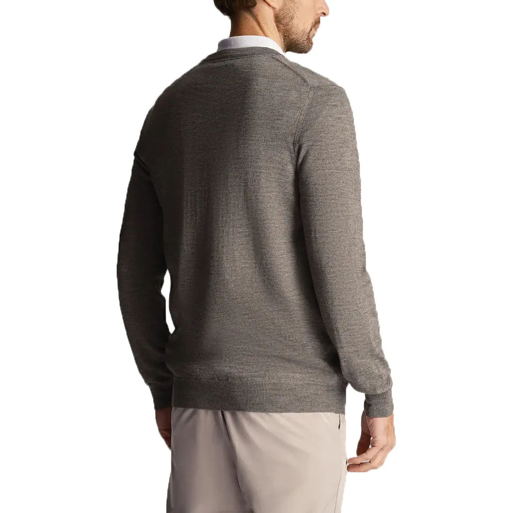 Lyle & Scott Golf Merino Blend V Neck Pullover - Mid Grey Marl