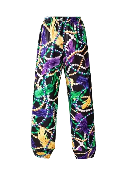 Mardi Gras Boho Style Printed Pants