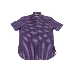 Max Colton Eggplant with Purple and White Flowers Short Sleeve Jersey Knit