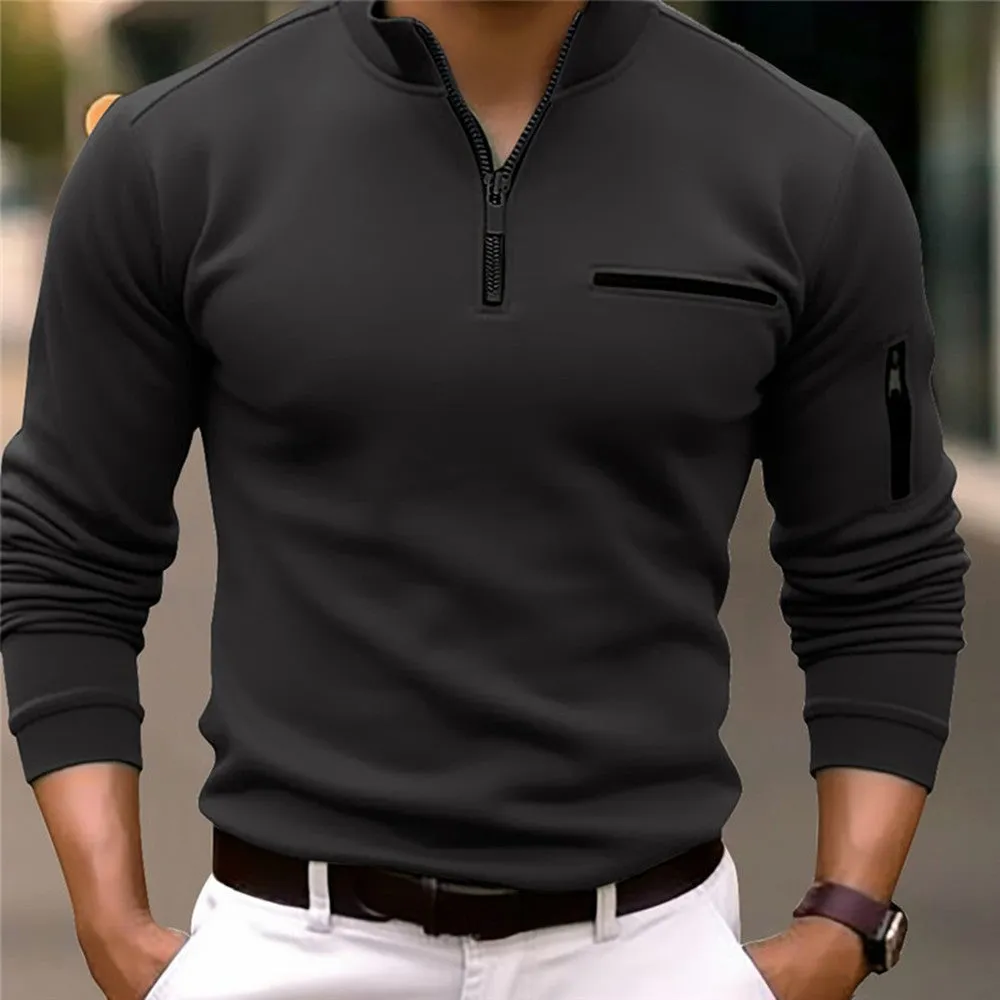 MEN'S SPORTS POLO SHIRT WITH ARM ZIPPER