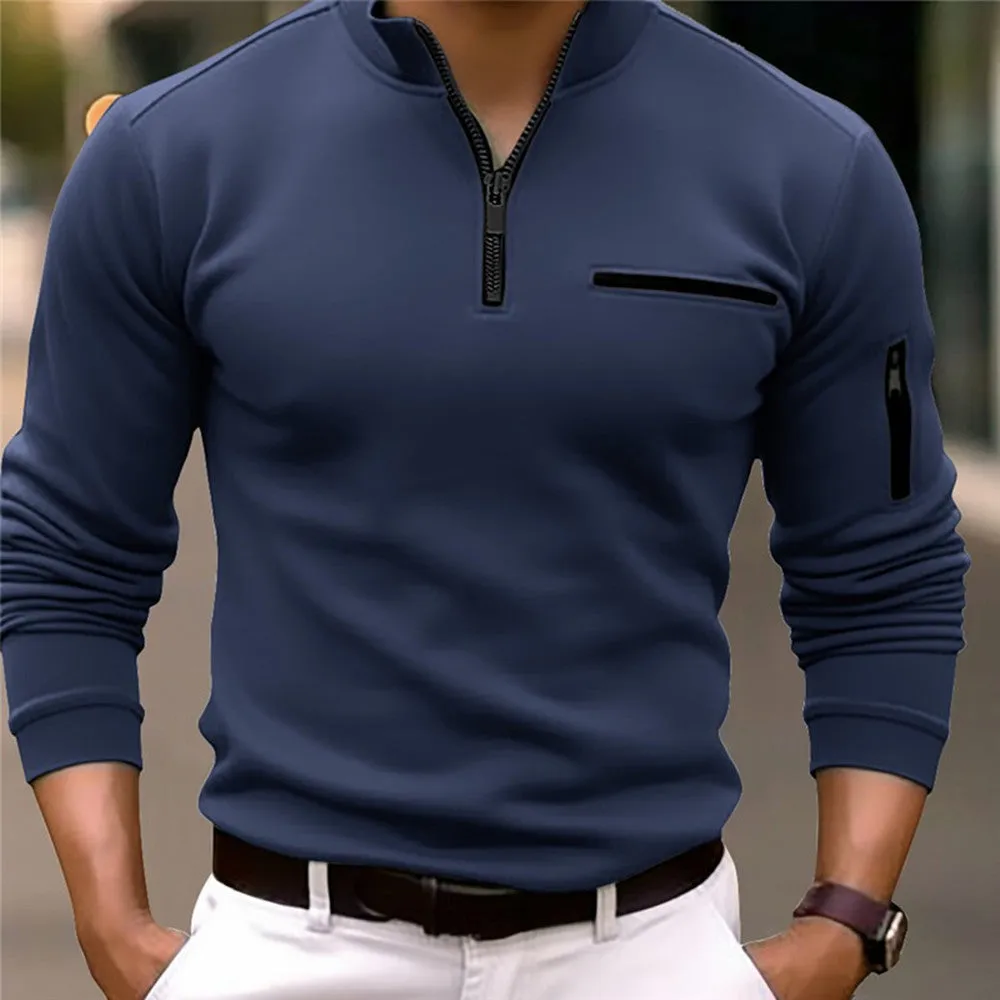 MEN'S SPORTS POLO SHIRT WITH ARM ZIPPER