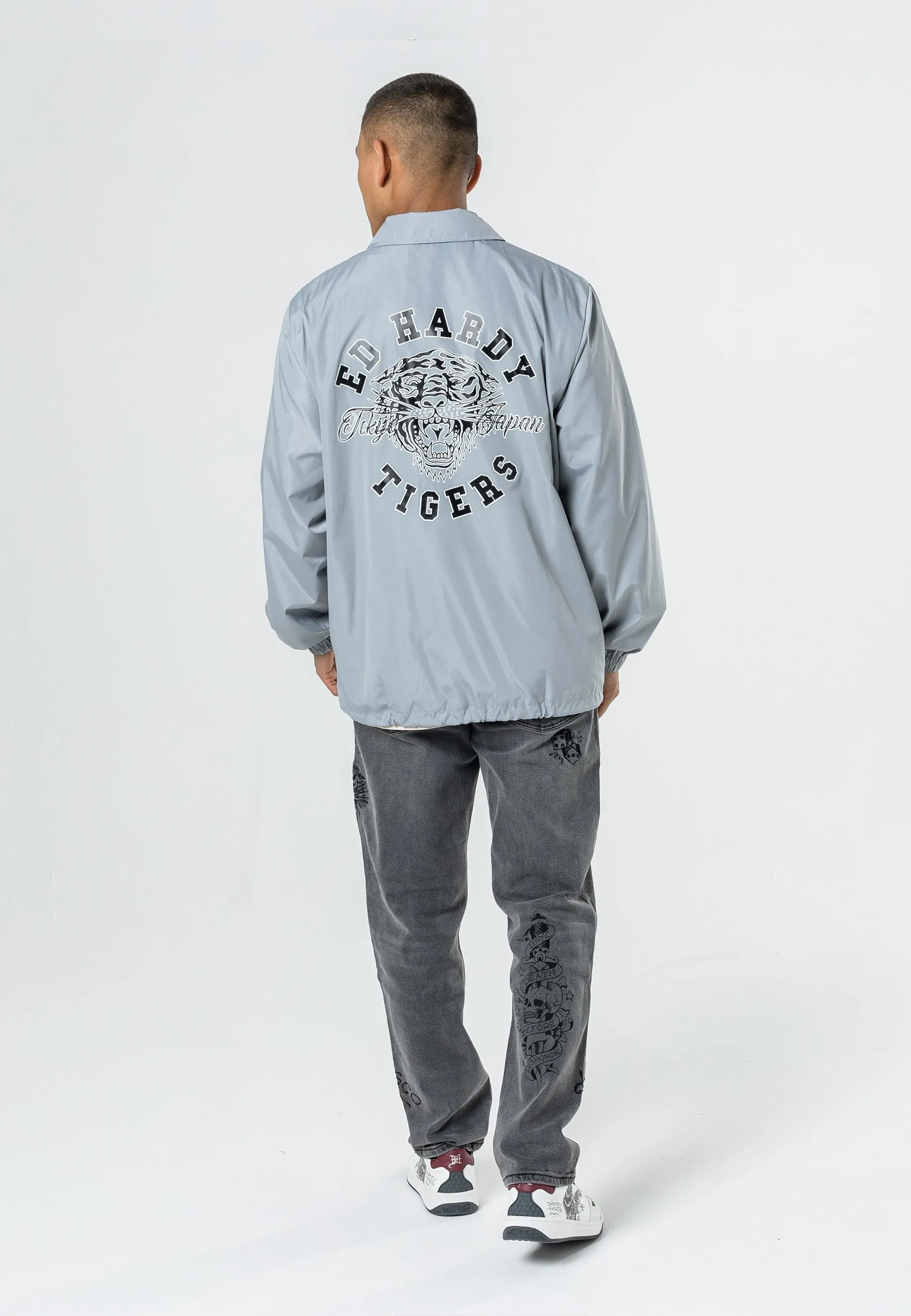 Mens Tokyo-Coach Jacket - Grey