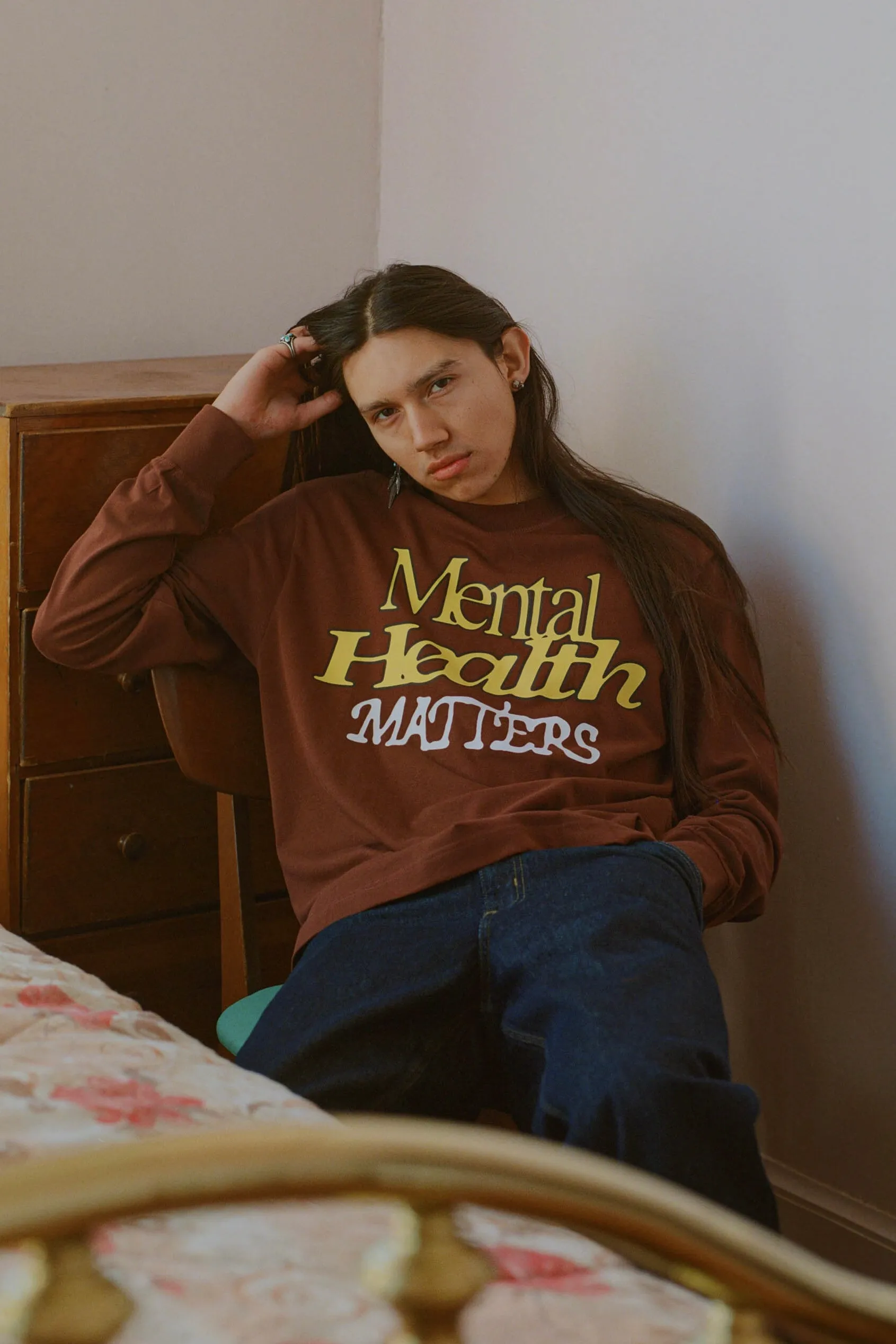 Mental Health Matters L/S Tee (Brown)