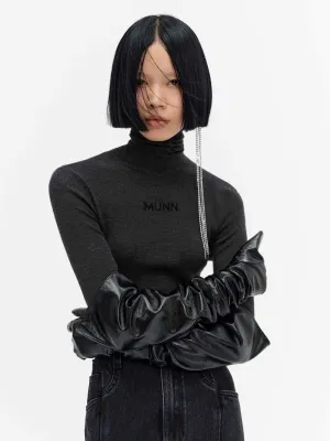 Merino Wool Turtleneck Top