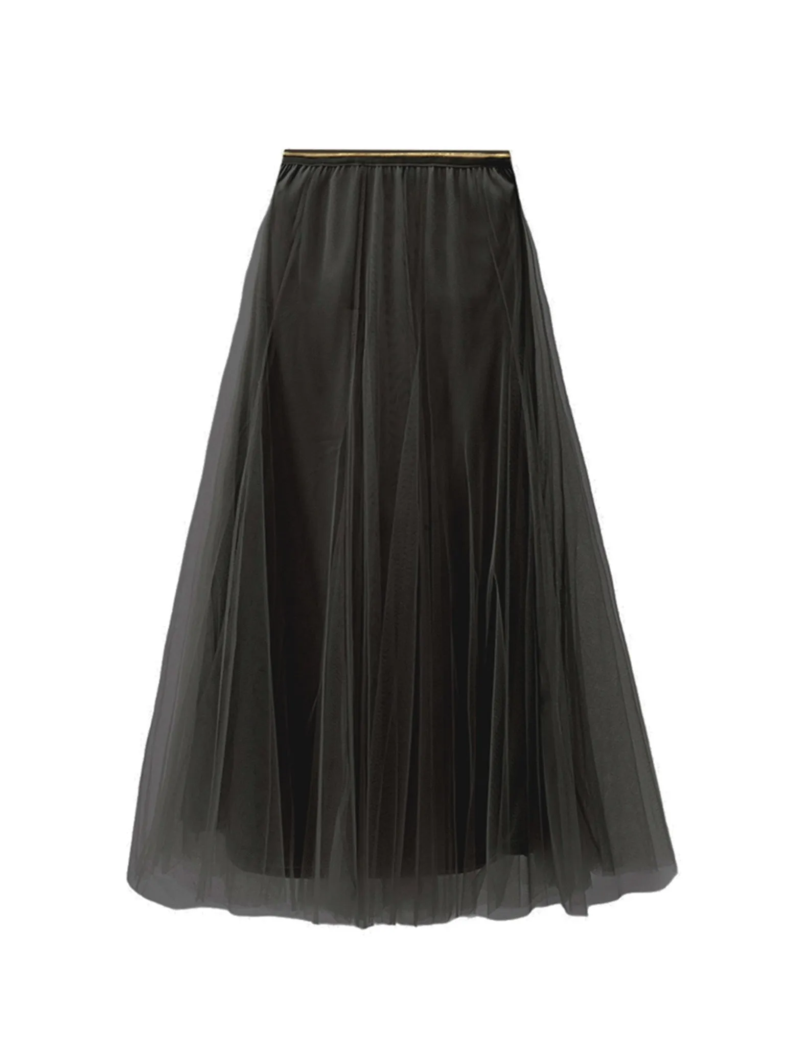 Midi Tulle Skirt - Black