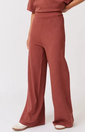 MOLLY POINTELLE KNIT PANT - Cocoa Knit