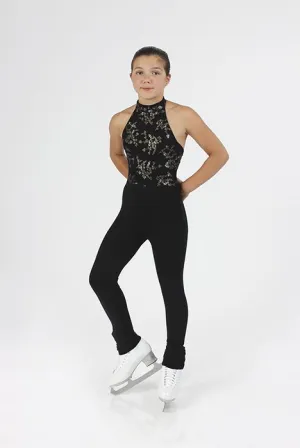 Mondor Catsuit One Piece Black & Gold 6852 Size Youth 12-14