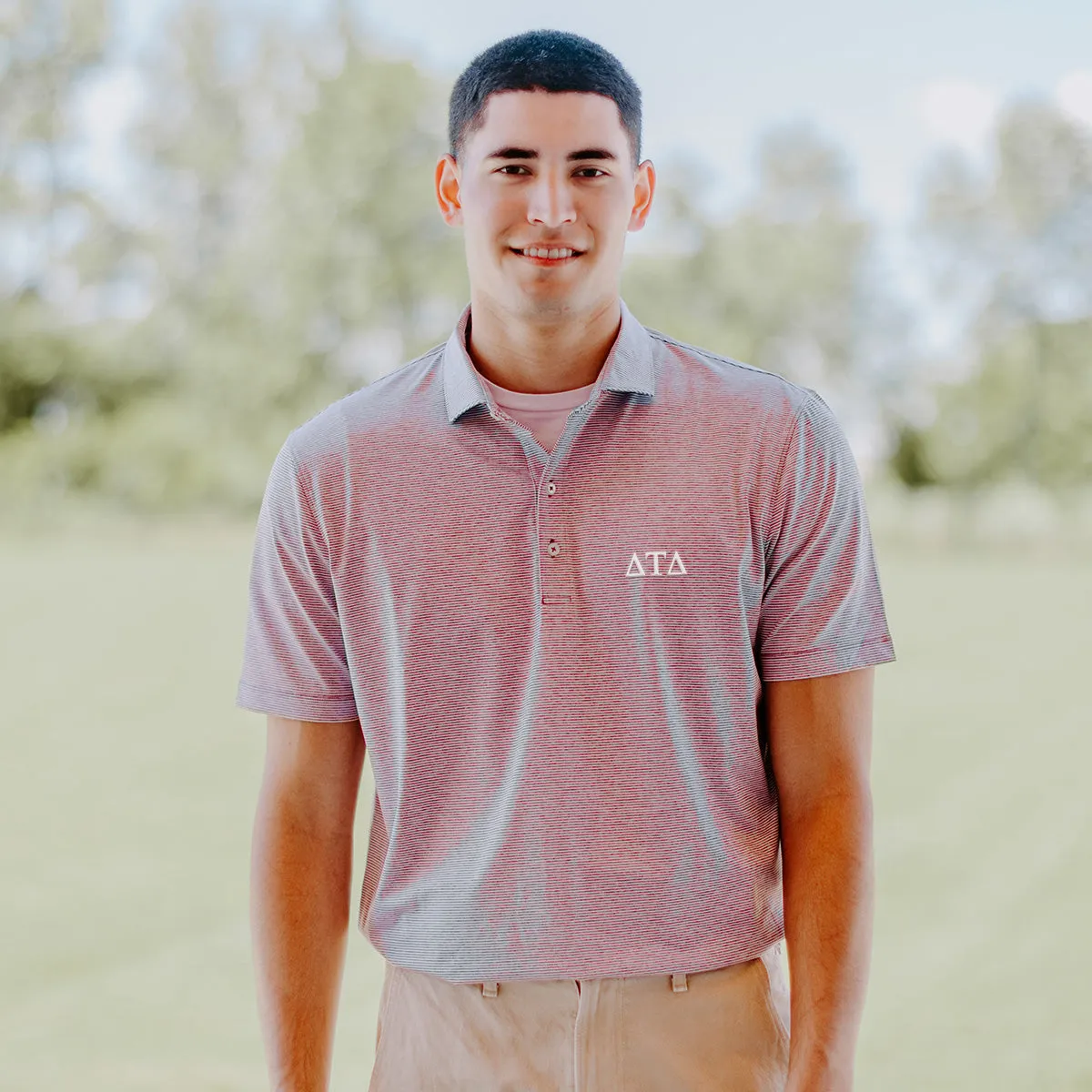 New! Delt Johnnie-O Striped Polo