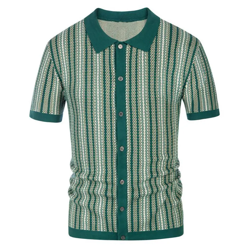 NEW STRIPED JACQUARD BUSINESS POLO SHIRT