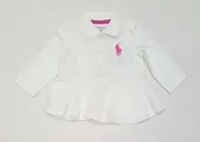 Nwt Kids Polo Ralph Lauren GIRLS White/Pink Dress (0-24M)