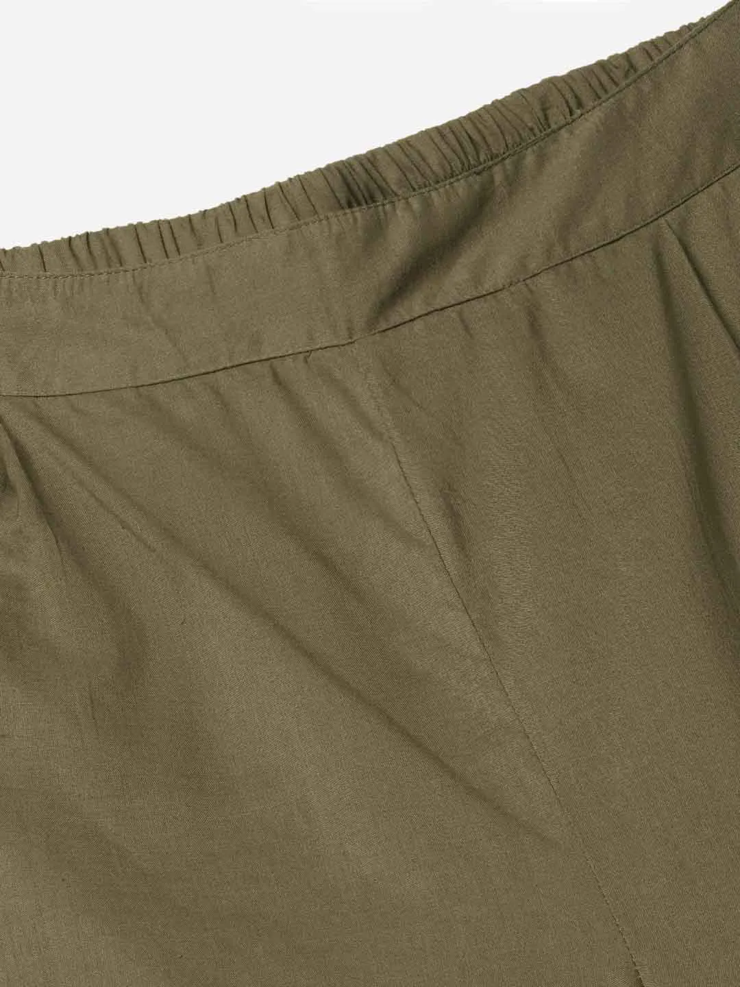 Olive Green Ethnic Wear Cotton Pants