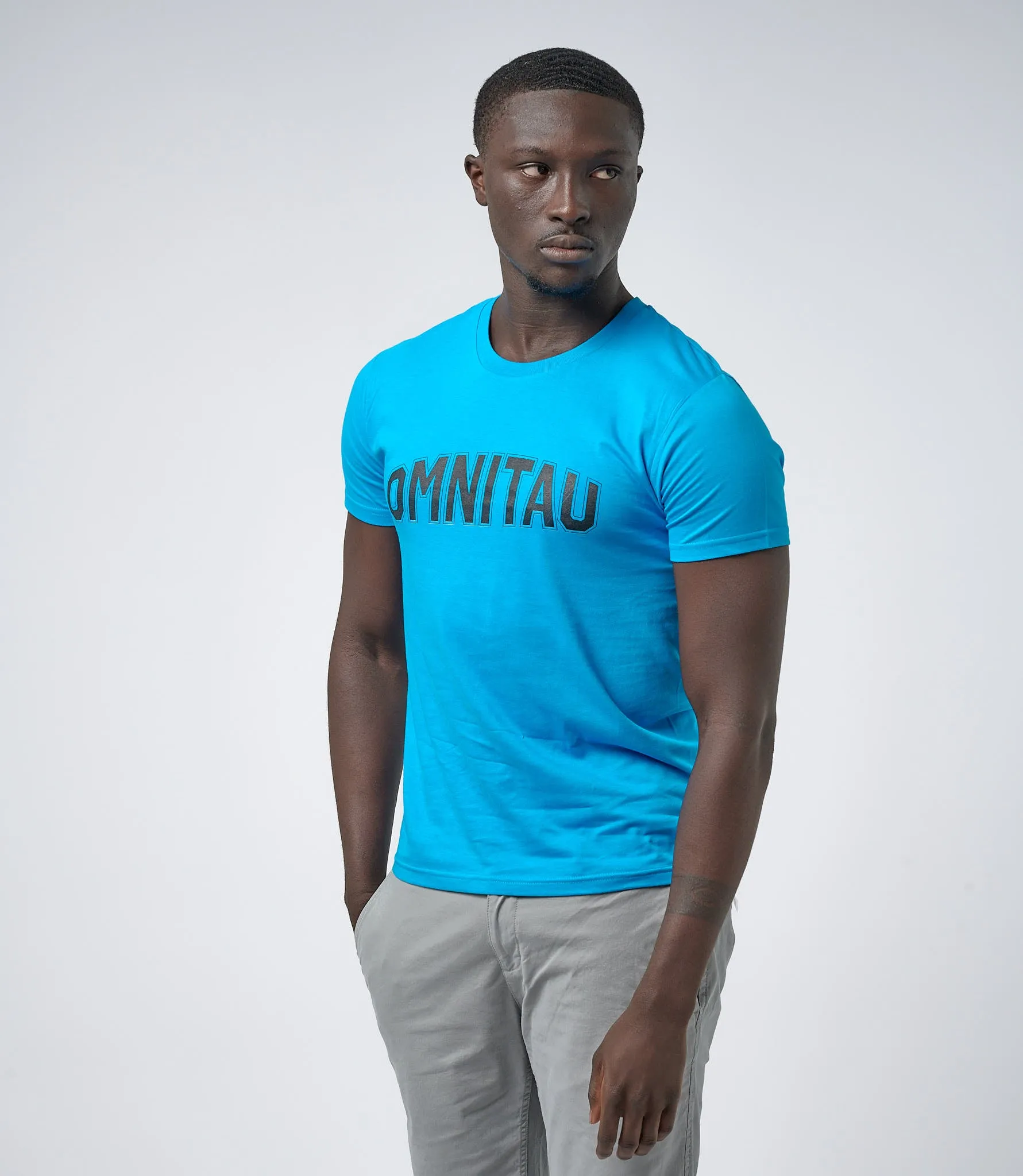 Omnitau Men's Drive Organic Cotton Outfitter Crew Neck T-Shirt - Azure Blue