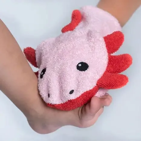 Organic Cotton Oxolotl Washcloth Pupppet