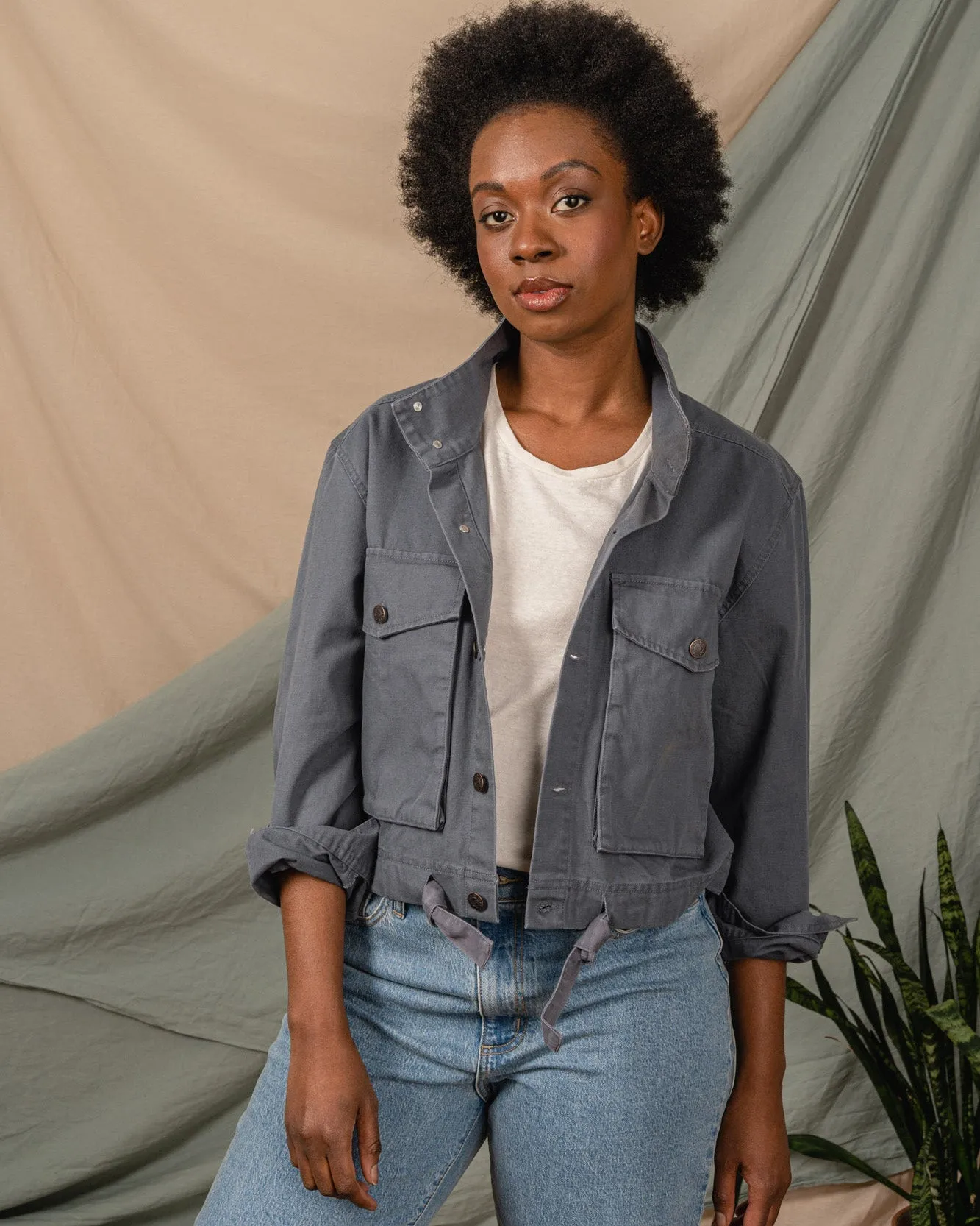 Organic Cropped Canvas Jacket