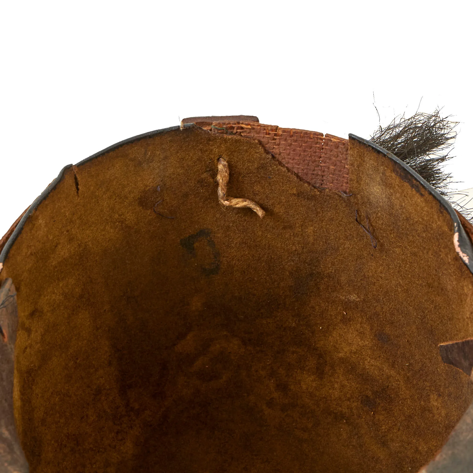 Original U.S. War of 1812 Era Regiment of Light Dragoons (United States) Cavalry Leather Helmet With Painted Cheetah Print Band - Formerly Part of the A.A.F. Tank Museum