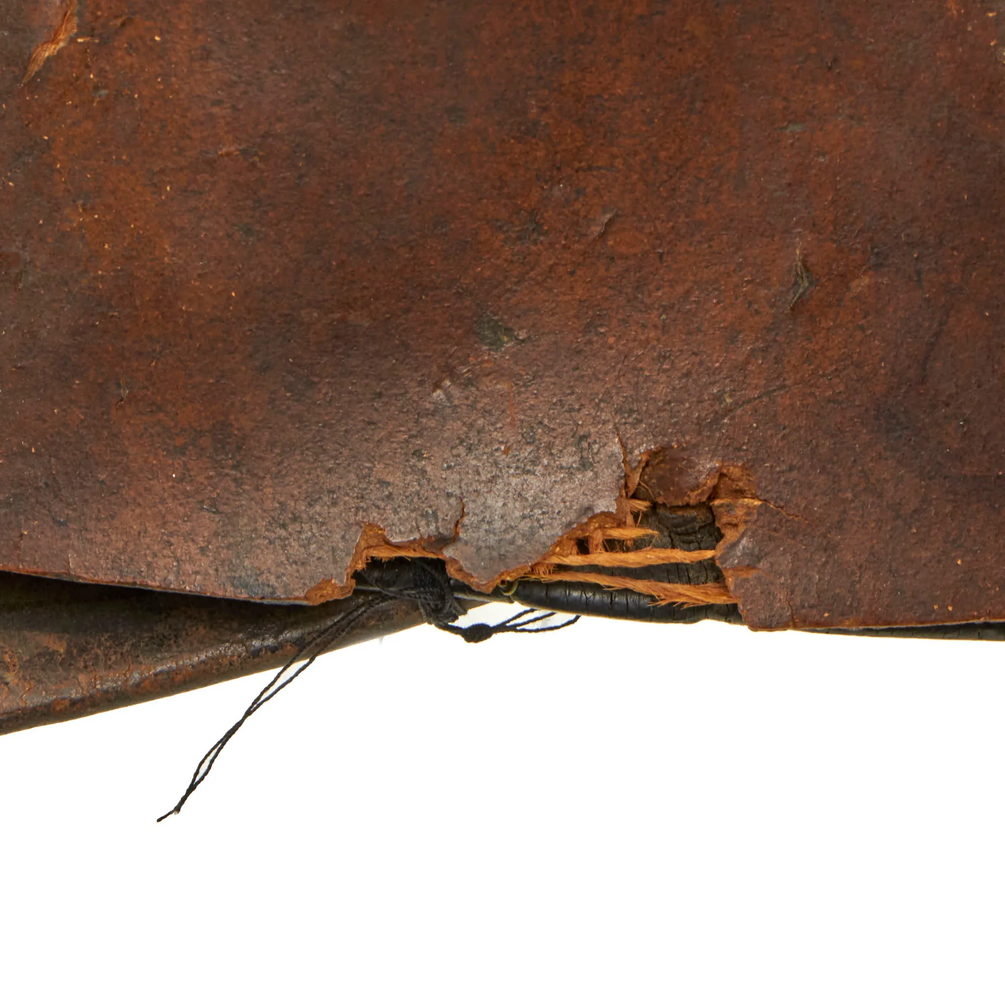 Original U.S. War of 1812 Era Regiment of Light Dragoons (United States) Cavalry Leather Helmet With Painted Cheetah Print Band - Formerly Part of the A.A.F. Tank Museum