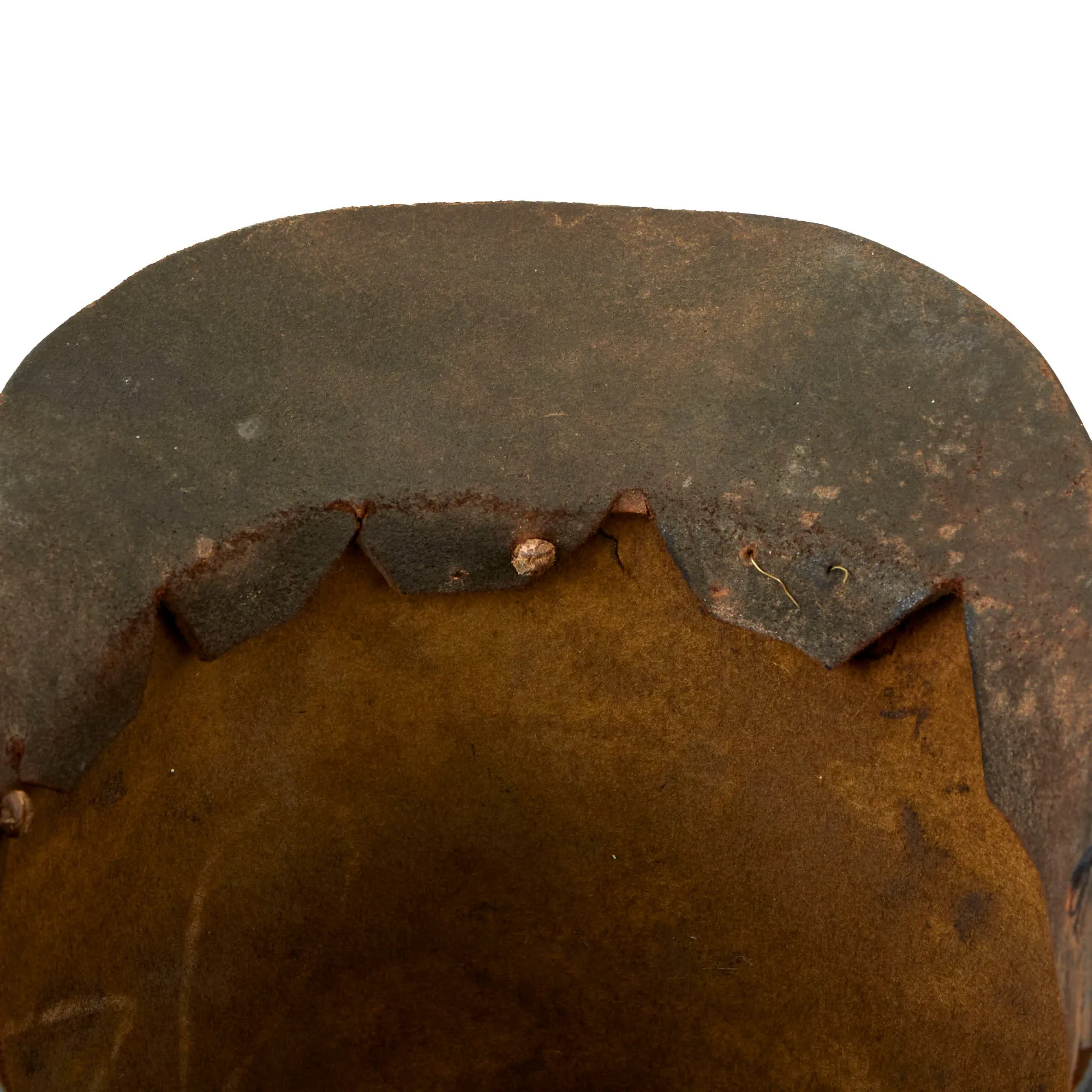 Original U.S. War of 1812 Era Regiment of Light Dragoons (United States) Cavalry Leather Helmet With Painted Cheetah Print Band - Formerly Part of the A.A.F. Tank Museum