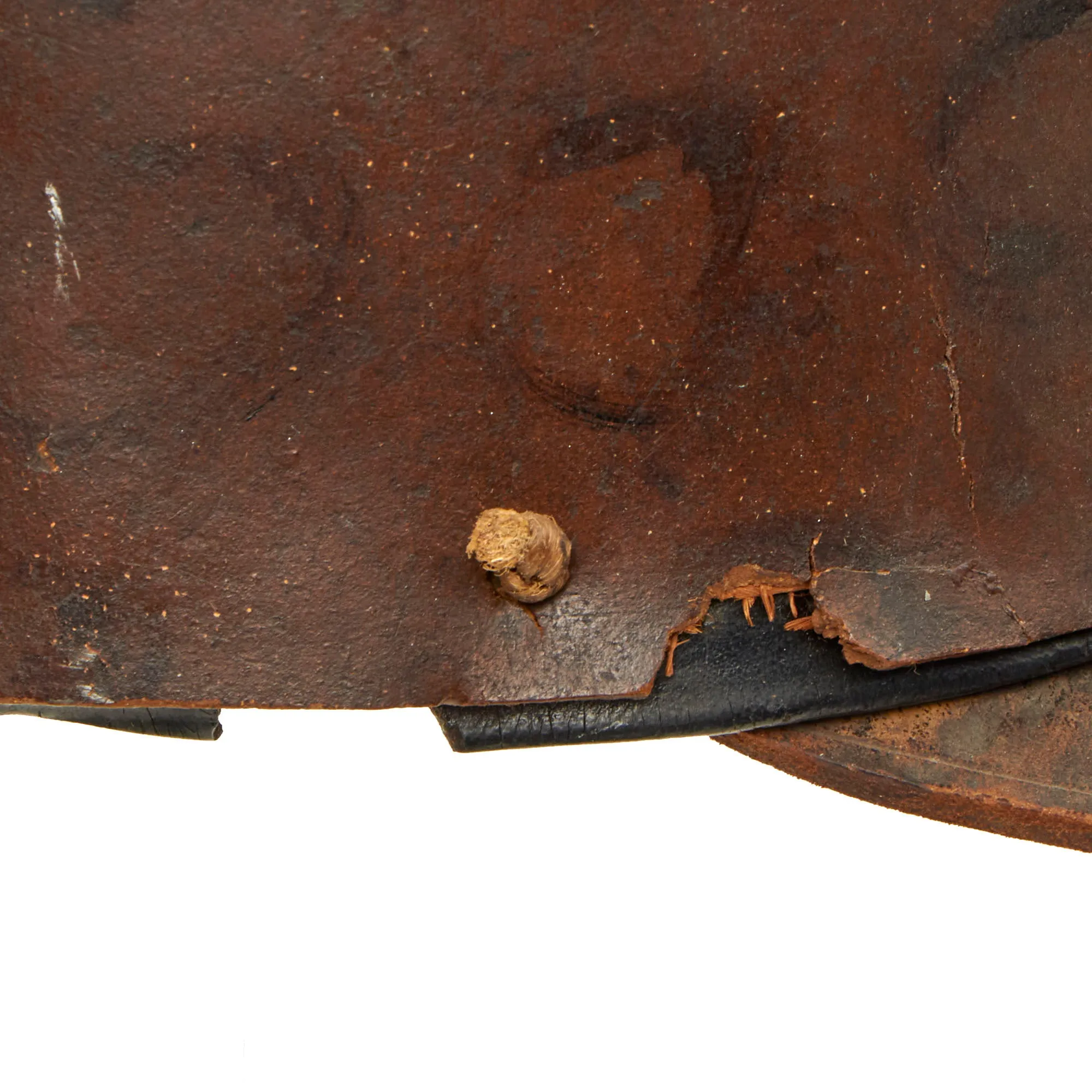 Original U.S. War of 1812 Era Regiment of Light Dragoons (United States) Cavalry Leather Helmet With Painted Cheetah Print Band - Formerly Part of the A.A.F. Tank Museum