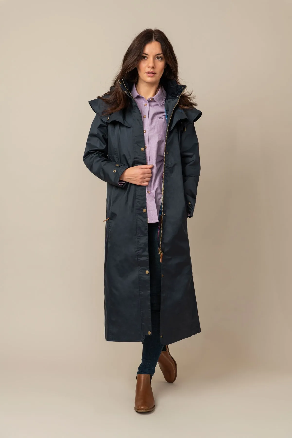 Outback Full Length Waterproof Raincoat in Nightshade