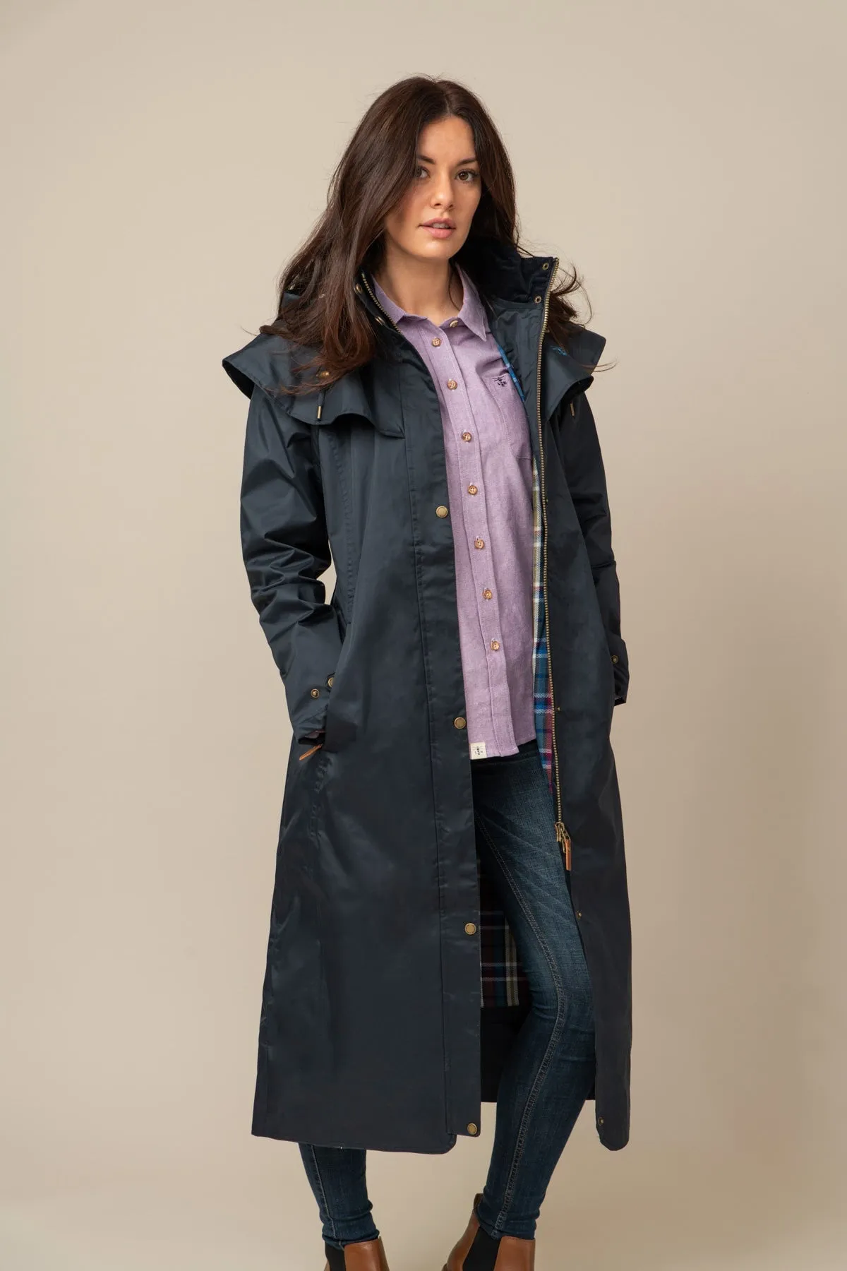 Outback Full Length Waterproof Raincoat in Nightshade