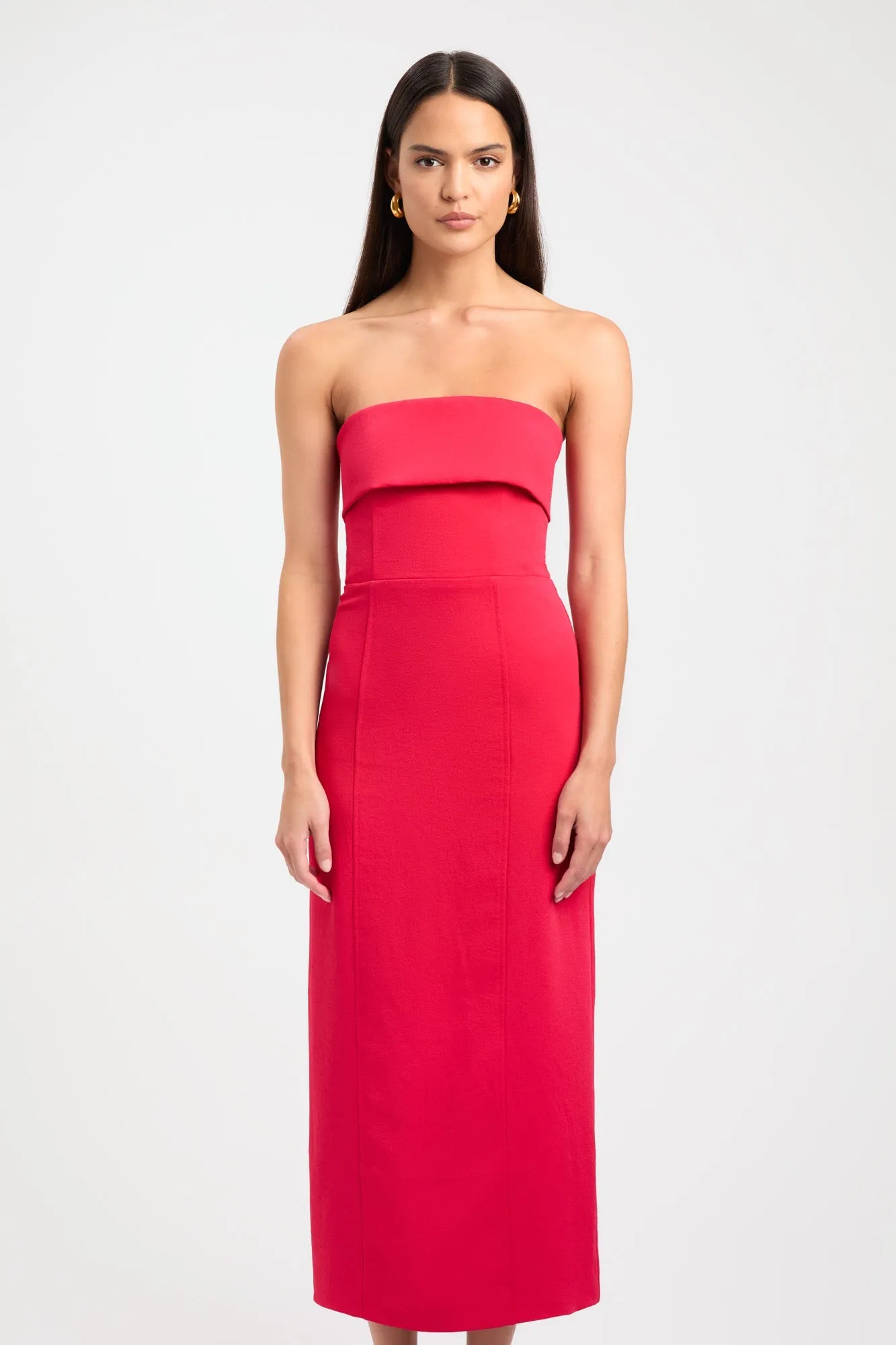 Oyster Strapless Midi Dress