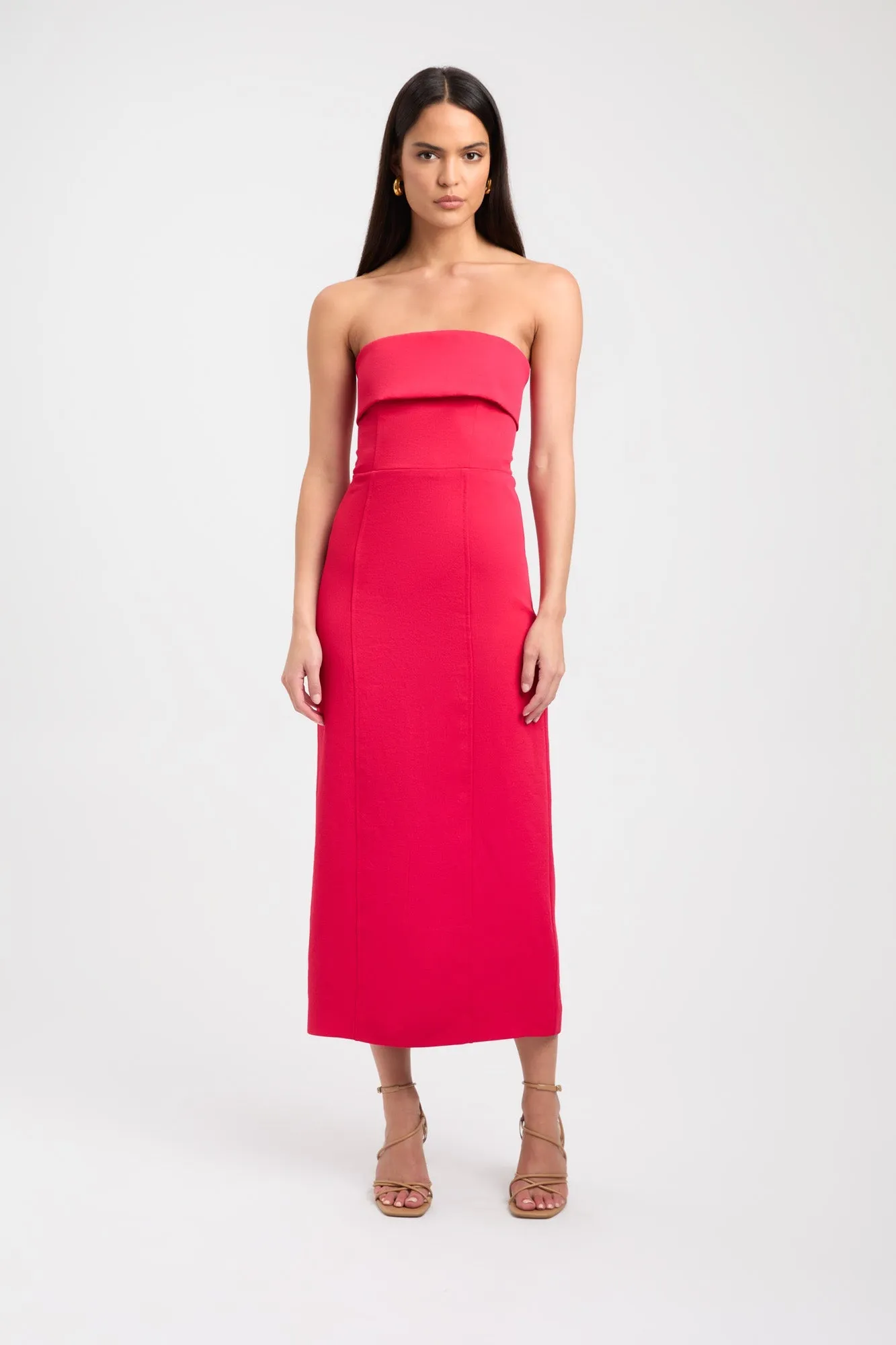 Oyster Strapless Midi Dress