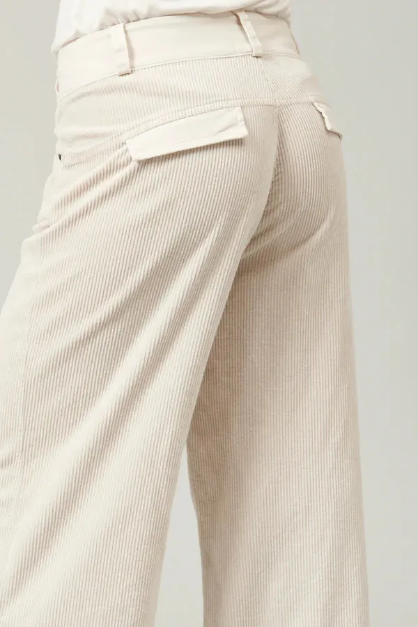 Palazzo Corduroy Trousers - Sand