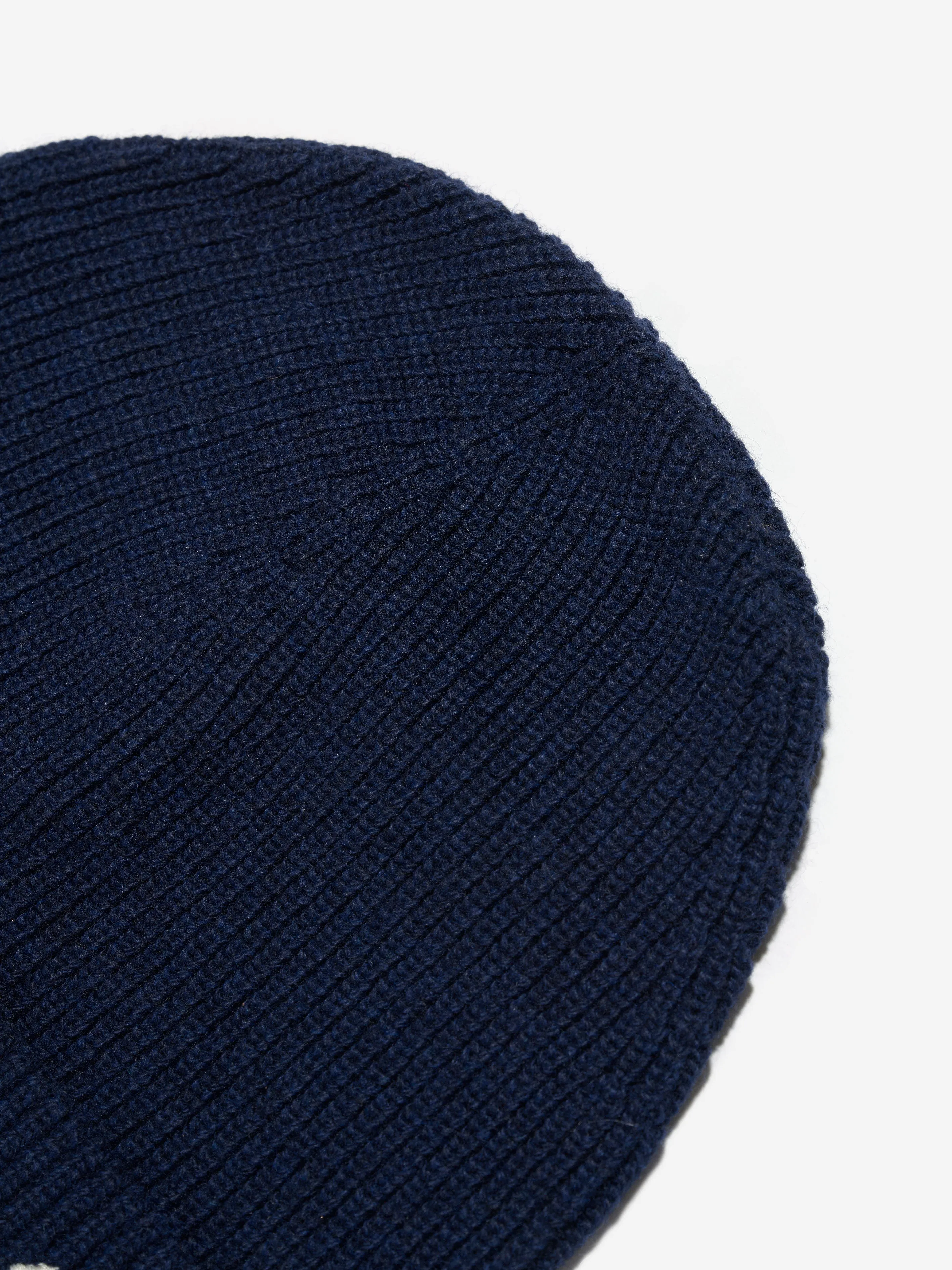 Palm Angels Girls Logo Beanie Hat in Navy