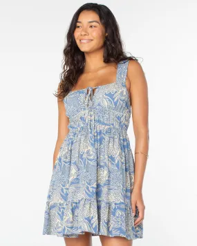 Paradise Breeze Mini Dress - Infinity Blue Lotus Batik