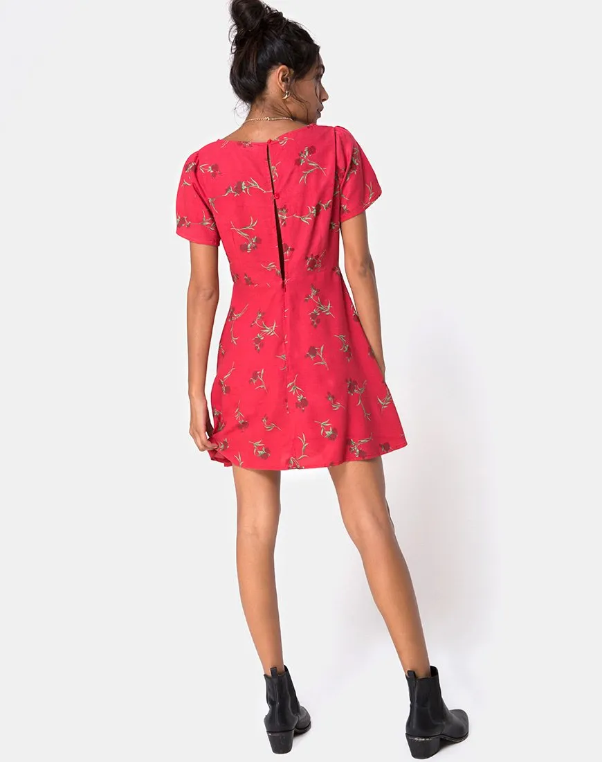 Peky Tea Dress in Rouge Rose Pink