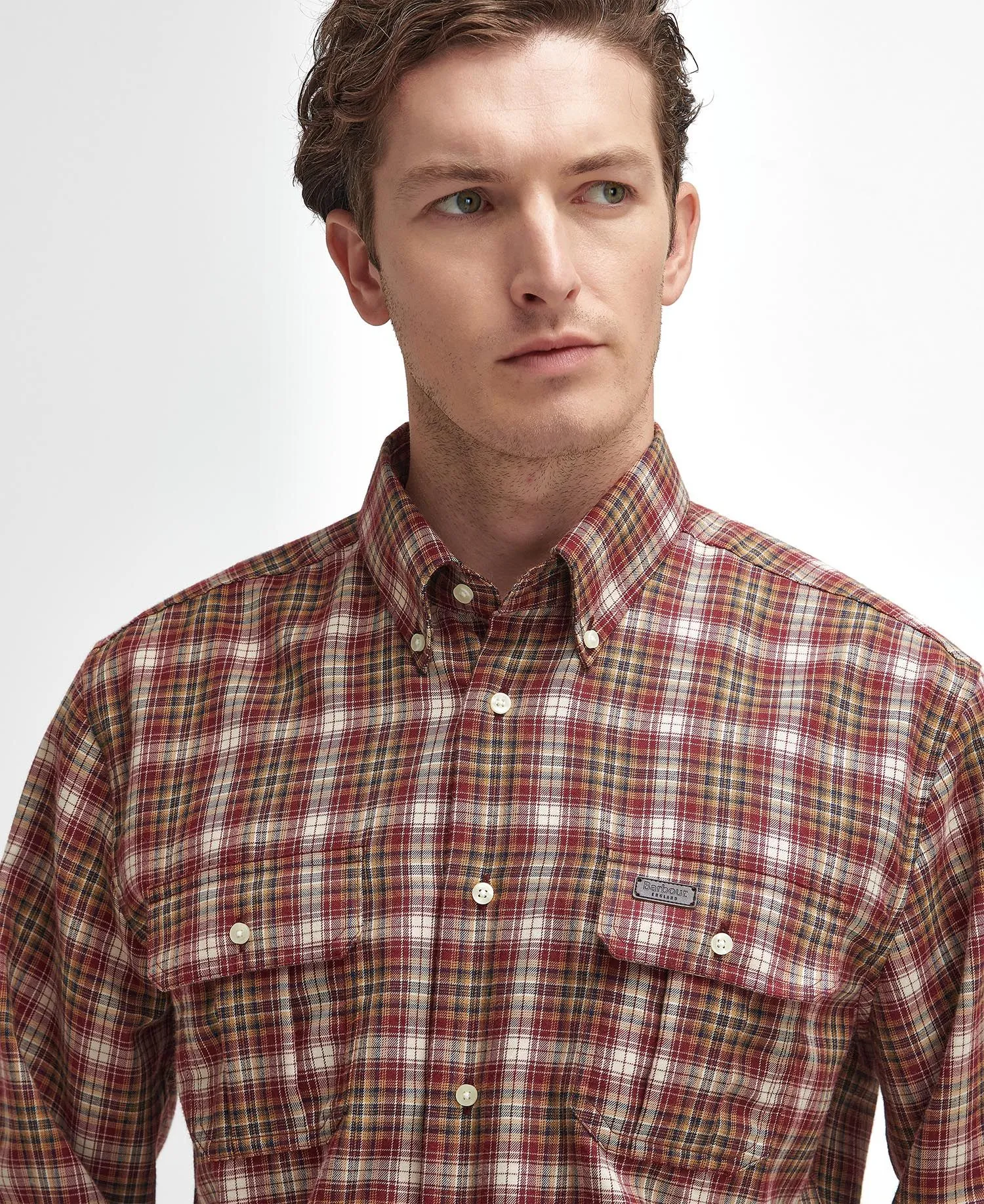 Penrice Regular Long-Sleeved Shirt - Merlot Marl