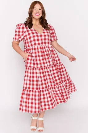 Percy Red Gingham Dress