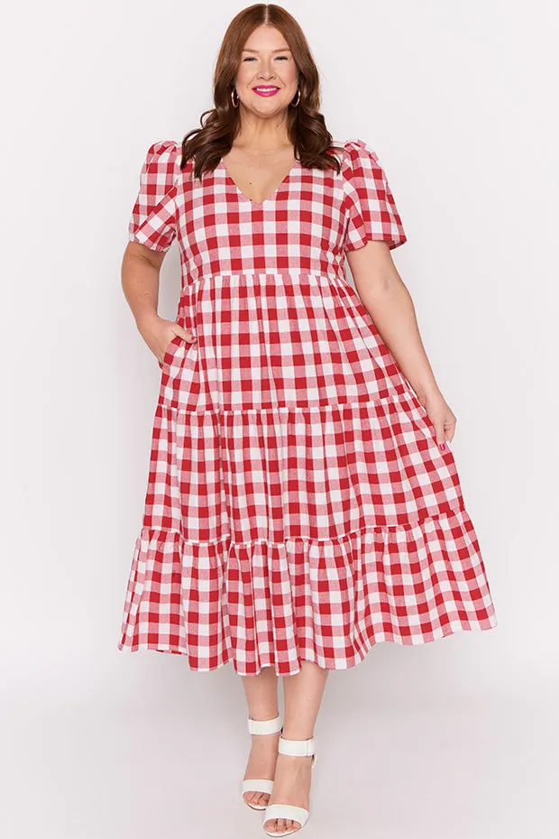 Percy Red Gingham Dress