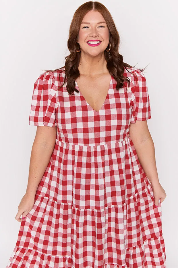 Percy Red Gingham Dress