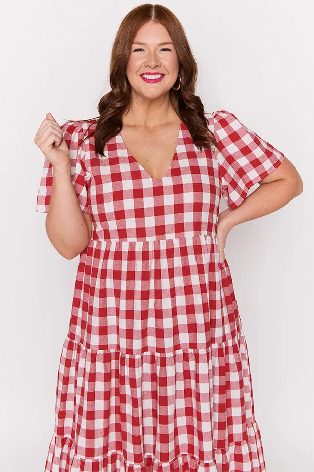 Percy Red Gingham Dress