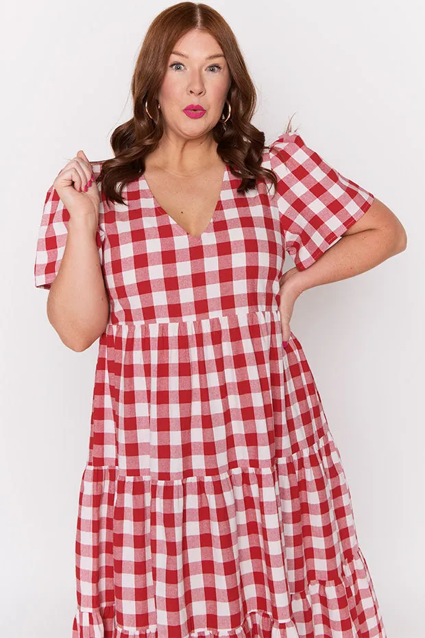 Percy Red Gingham Dress