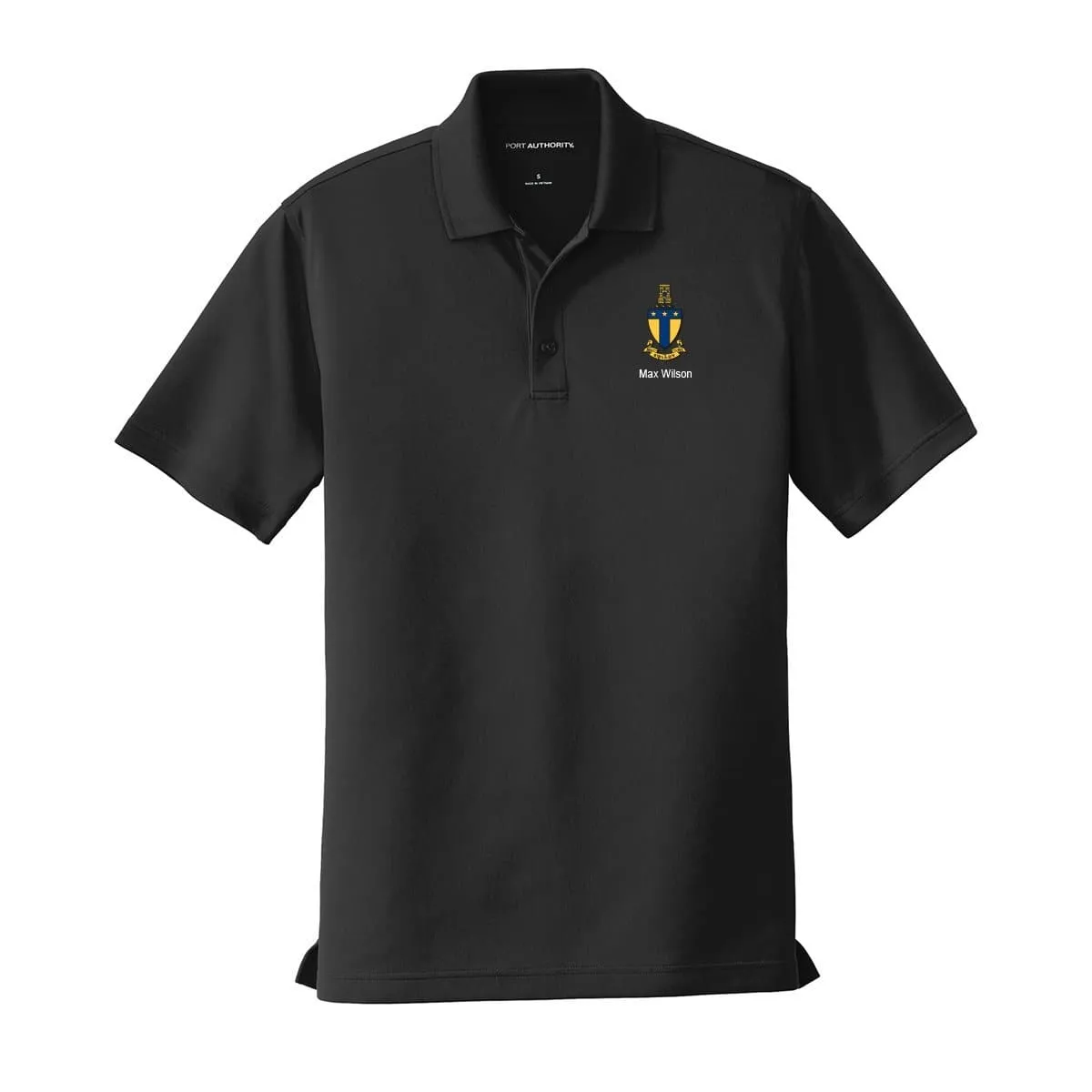 Personalized ATO Crest Black Performance Polo